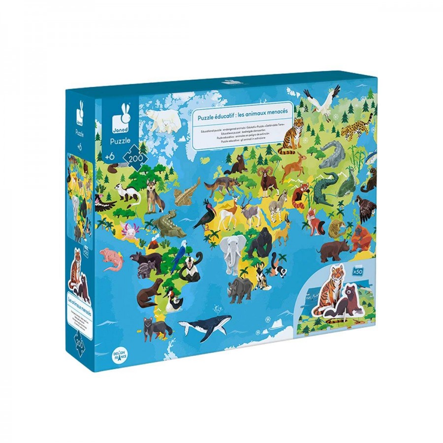 Puzzle éducatif les animaux menacés Janod J02676