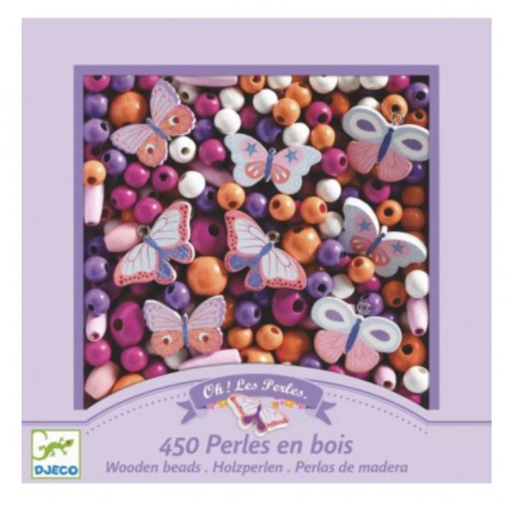 Perles en bois papillons Djeco DJ09810