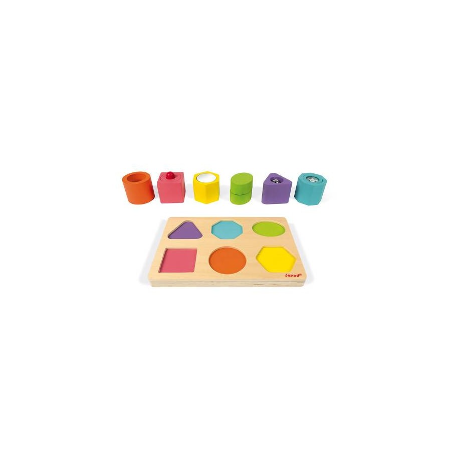 Puzzle 6 cubes sensoriels I wood Janod