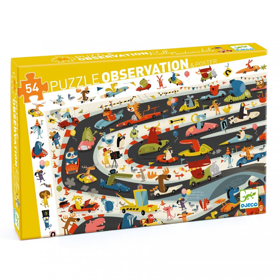 Puzzle observation Rallye automobile 54 pièces Djeco