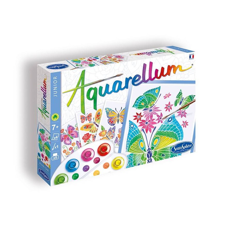 Aquarellum junior papillons et fleurs Sentosphère