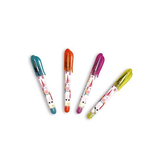 8 mini stylos gels licornes