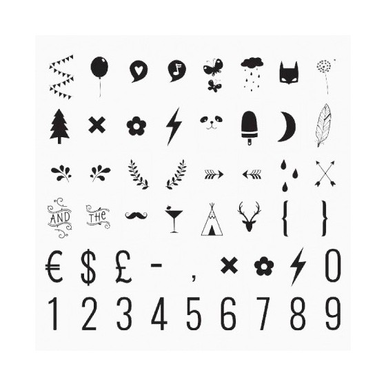 Set de symboles pour Lightbox : Chiffres et symboles