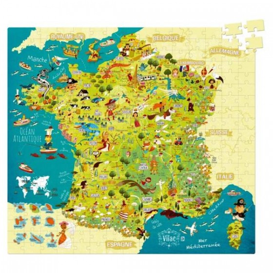 Puzzle Carte des Merveilles de France - 300pcs