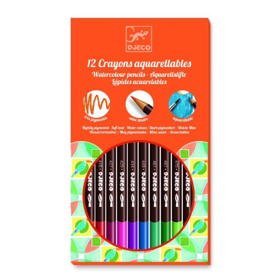 12 crayons aquarelle classique djeco