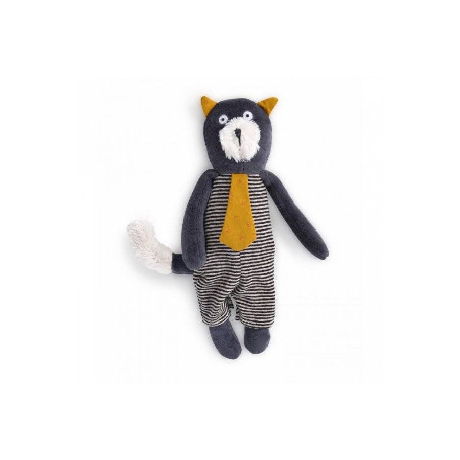 Miniature chat gris foncé alphonse les moustaches Moulin Roty